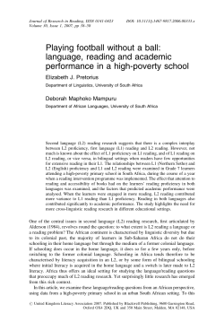 Playing football without a ball: language, reading and academic