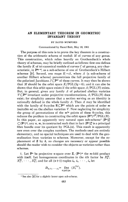 AN ELEMENTARY THEOREM IN GEOMETRIC INVARIANT