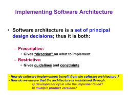 Implementing Software Architecture