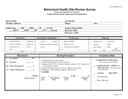 Behavioral Health / Substance Abuse / Site Review Survey Tool