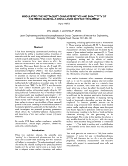 Effects of Laser Surface Treatment the Wettability