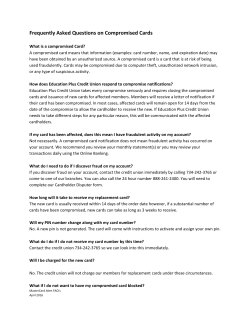 Compromised Card FAQ - Education Plus Credit Union