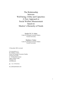 The Relationship between Well-being, Utility and Capacities