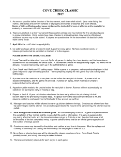 Tournament Rules - Cove Creek Park