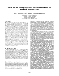 Dynamic Recommendations for Revenue Maximization