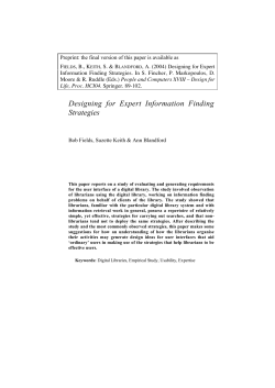 Designing for Expert Information Finding Strategies