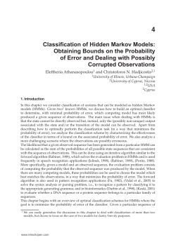 Classification of Hidden Markov Models: Obtaining