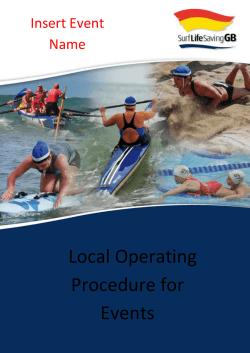 Event LOP Template - Surf Life Saving GB