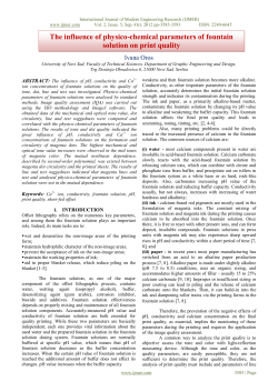 The influence of physico-chemical parameters of fountain solution