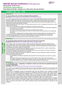 Annual Conference 2016 - Workshop descriptions