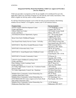 Integrated Full Day Head Start/Full Day Child Care Approved