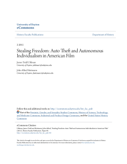 Auto Theft and Autonomous Individualism in American Film