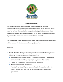 Safeguarding Children - Boscastle Play School