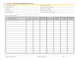 D.A.D. Team Roster Registration Form