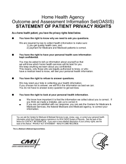 Home Health Agency Outcome and Assessment Information Set