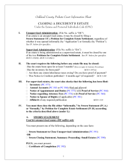 Closing a Decedent`s Estate