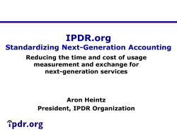 (IPDR.org) Objective
