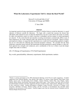 What Do Laboratory Experiments Tell Us About the Real World?