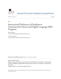 Instructional Preferences of Students in - Research Online