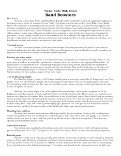 Band Boosters Welcome Letter - Turner Ashby High School Band