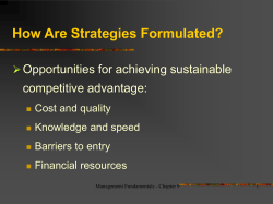 Chapter 9: Strategic Management
