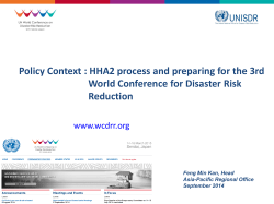 Post-2015 frameworks for disaster risk reduction, sustainable