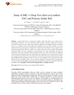 Akademia Baru Study of IMC vs Drop Test effect on Leadfree SAC