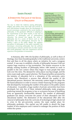 a stereotype: the lack of the social utility of philosophy