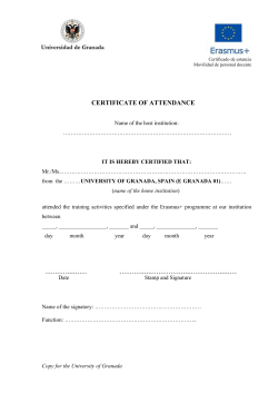 Anexo III * Modelo de Certificado de estancia