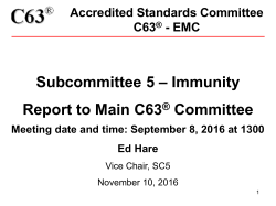 Accredited Standards Committee C63 &reg; - EMC SC5