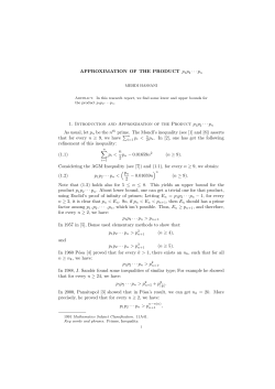 APPROXIMATION OF THE PRODUCT p1p2 &middot;&middot;&middot; pn 1. Introduction