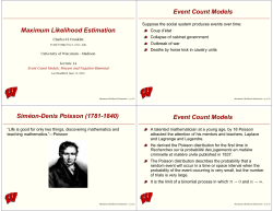 Maximum Likelihood Estimation Event Count Models Sim&eacute;on
