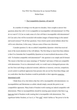 Free Will: New Directions for an Ancient Problem