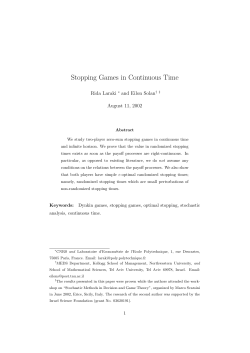 Stopping Games in Continuous Time