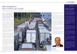 Risk management Fact or fiction cost or profit