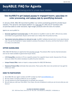 buyABLE: FAQ for Agents - Alliance of Beverage Licensees