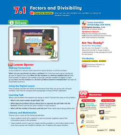 7.1 Factors and Divisibility