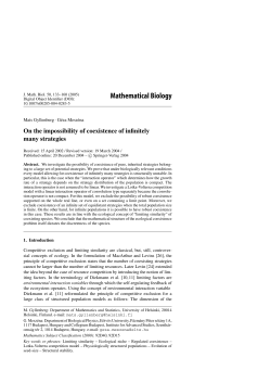 Mathematical Biology - Géza Meszéna