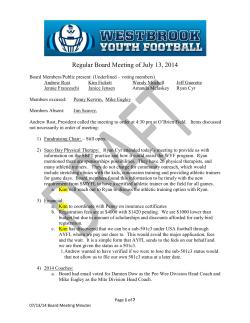 Sunday, July 13 - Westbrook Youth Football