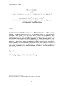 The LNG Market and a Game Theory Approach to Competition in