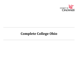 Complete College Ohio - University of Cincinnati
