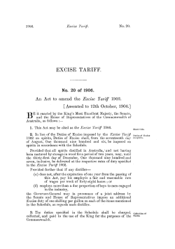 EXCISE TARIFF.