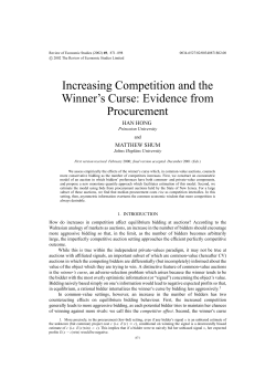 Increasing Competition and the Winner`s Curse: Evidence from