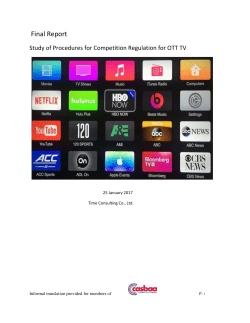 Summary and TOC of Time Consulting Report on OTT