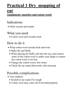 Practical 1 Dry mopping of ear