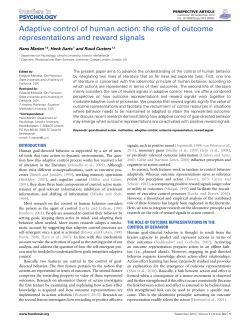 Adaptive control of human action: the role of outcome