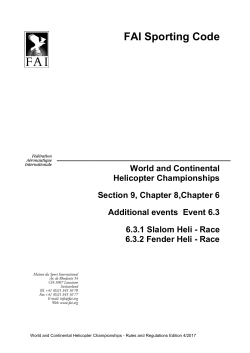 Sporting Code Section 9 - Chapter 6.3 Additional Events