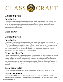 Getting Started Getting Started Basic game rules