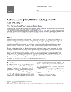 Computational pan-genomics - Briefings in Bioinformatics