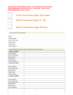 Tournament Rules and Registration Form